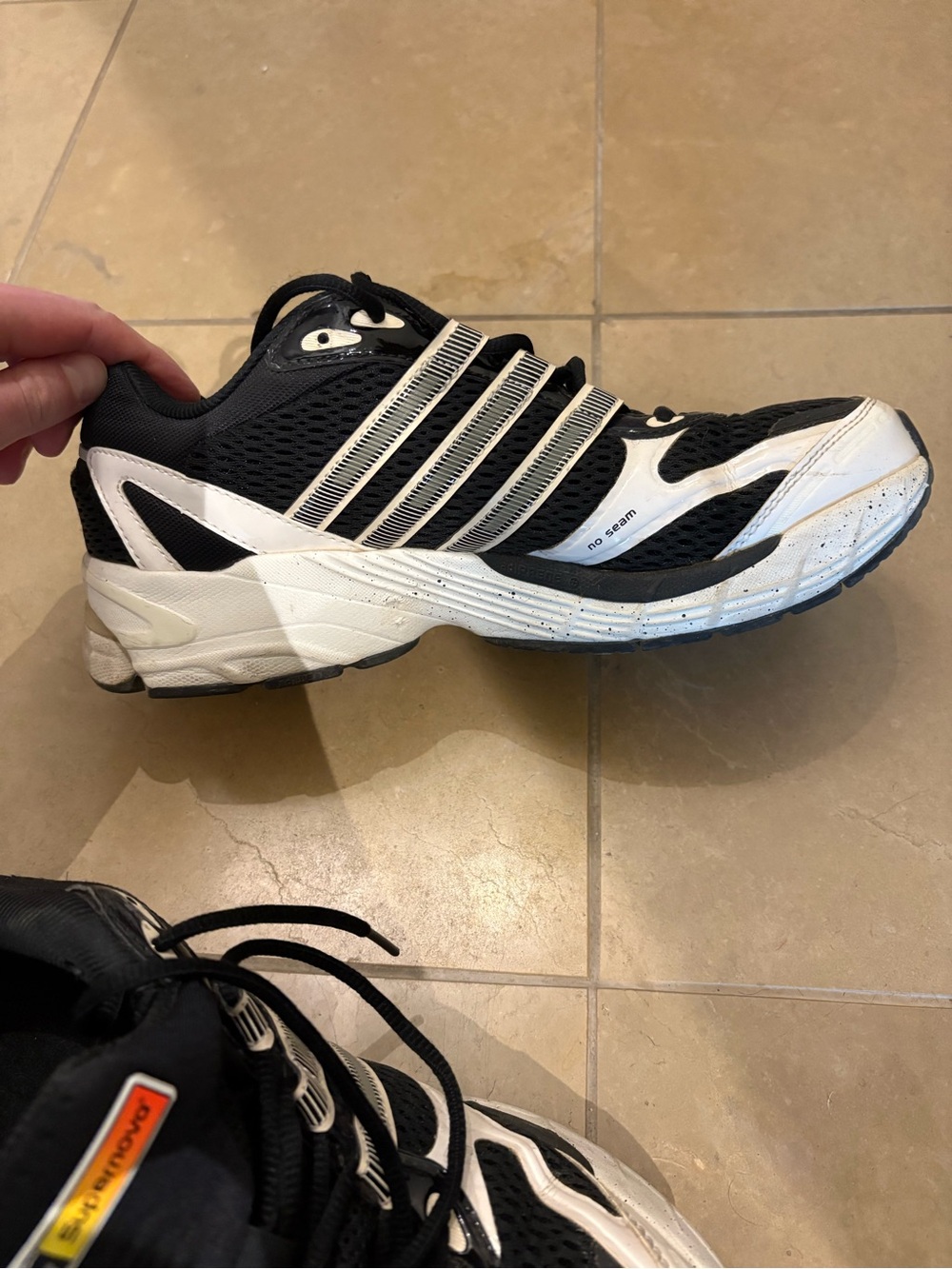 adidas Black and White Running Sneakers - Picture 4 of 6